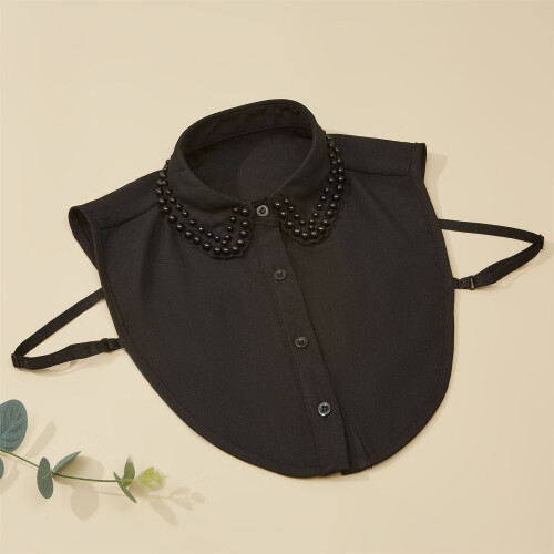 Detachable Pearls Beads Collar For Elegant Look Soft-Blue 1