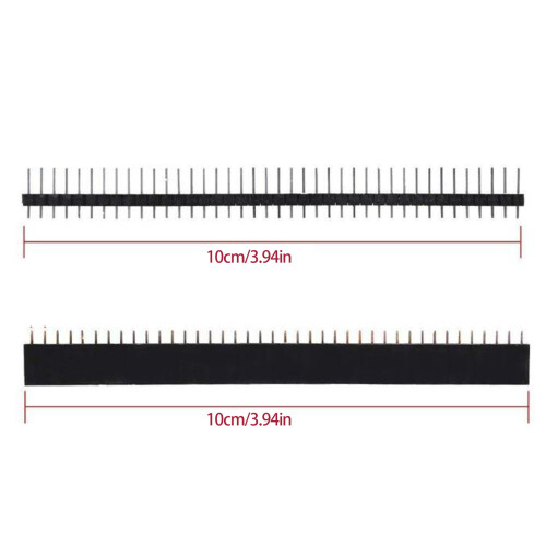 10Pair 2.54mm Straight Needle Connectors Breakaway PCB Board Pin 2