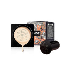(Ivory) Magic Mat Powder Puff, Invisible Pore Ivory White Natural Color With Mushroom Air Cushion On Makeup Base