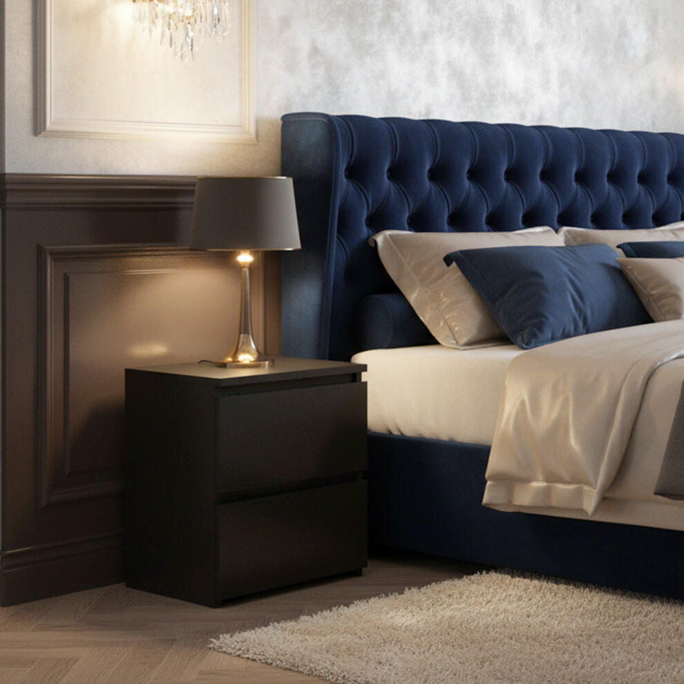 Whatsize Enterprise (Small Bedside) Modern - Chest Of Drawers Bedroom Furniture Storage Bedside 2 To 8 Drawers Black