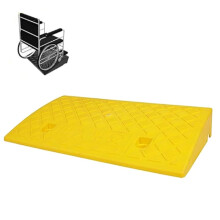 Yellow Plastic Curb Ramp 2'5' NonSlip Threshold Ramp for Driveway Garage Car Scooter Bike 50x27x12cm