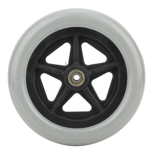 Wheelchair Front Wheel 7 Inch Rubber Caster Replacement, Smooth Rolling and Easy Installation