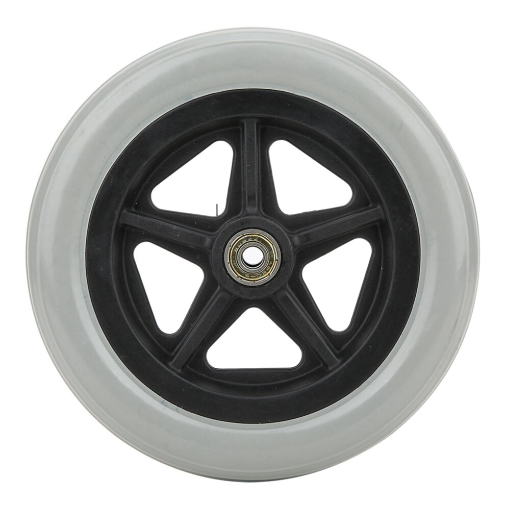 Wheelchair Front Wheel 7 Inch Rubber Caster Replacement, Smooth Rolling and Easy Installation