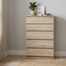 (5 Drawer) MODERN - Sonoma Light Oak Chest Of Drawers