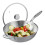 Stainless steel wok with glass lid 1