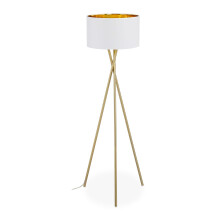 Three-legged floor lamp in white & gold