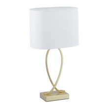 Table lamp with fabric shade gold