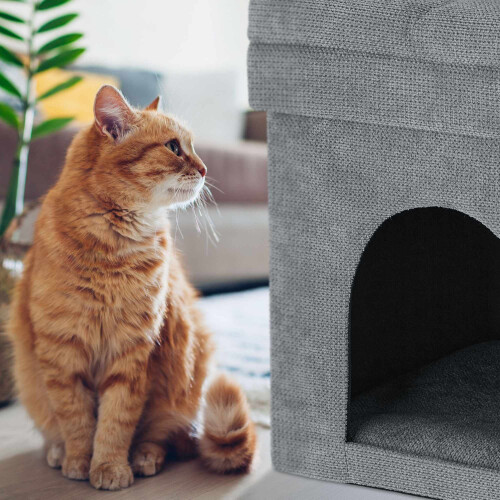 Stool for cat cave in grey 2