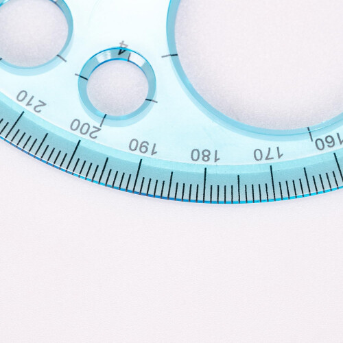 Circle Template for Drawing with Clear Measurement Scale, Durable Plastic Geometry Ruler Stencil 2