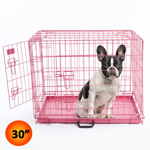 Actiaspet Pink 30in Dog Puppy Metal Training Cage
