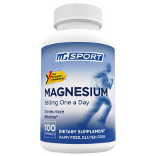 Magnesium Supplement Complex MGSPORT - High Absorption with Vitamins B6, D, E - Relieves Leg Cramps, Muscle Support & tensed Muscles 100 Servings