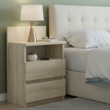 (Sonoma, 32D x 40W x 59H cm (2 Drawers)) Drawer Dresser – Modern Wooden Chest for Bedroom Storage
