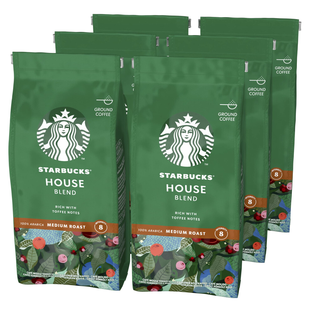 Starbucks House Blend, Medium Roast, Ground Coffee 200G (Pack Of 6)
