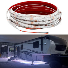 RV LED Light Strip 12V Waterproof Underglow Accent Lighting Kit for Camper Motorhome Awning 16.4ft White