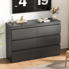 (6 Drawer Large ) MODERN - Black Chest Of Drawers Bedroom Furniture Storage Bedside 2 to 8 Drawers