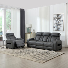 (1+3 Seater, Charcoal) Capri Electric Recliner 1+2+3 Seater Sofa Set