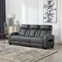 (3 Seater, Charcoal) Capri Electric Recliner Cinema Chair
