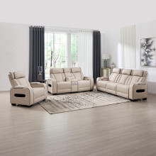 (1+2+3 Seater, Beige) Capri Electric Recliner 1+2+3 Seater Sofa Set