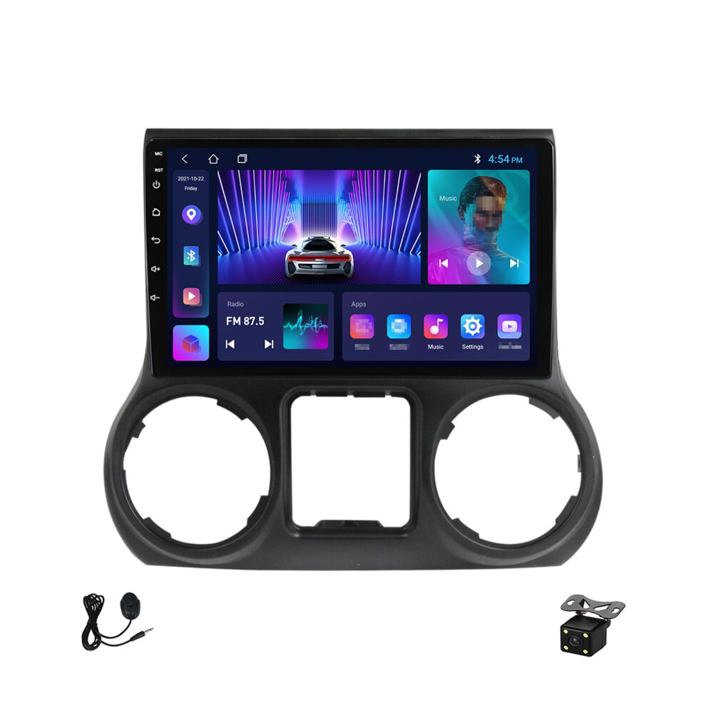 Android 12 Car Stereo For Jeep Wrangler Jk 20112016, 9 Inch Touch Screen Gps Navigation With Bluetooth, Carplay, Wifi, Dsp Audio 9330225489030