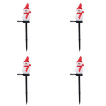 4X Weihnachtsdekorationen, Solarleuchten, Outdoor-Gartendekoration, Schneemann-Weihnachtsschmuck, Solarbetriebene Gartendekoration E