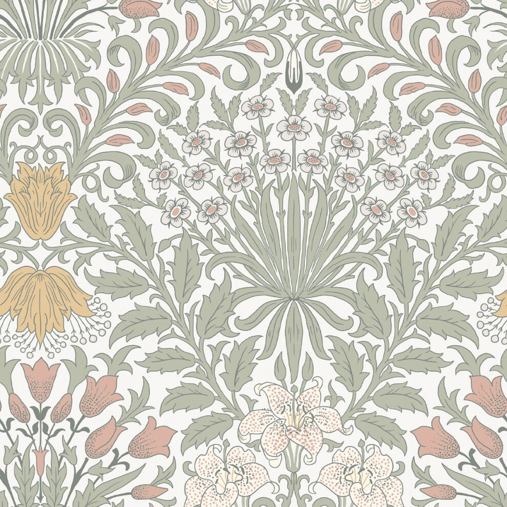 (Soft Sage Green) William Morris At Home Garden Wallpaper 5011583816945