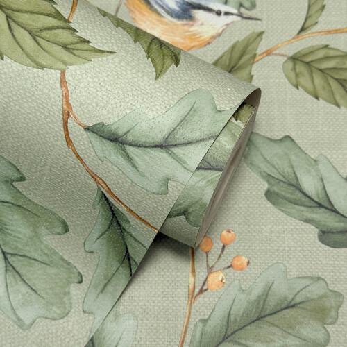 Crown (Sage Green) Oakleigh Trail Wallpaper Crown 1