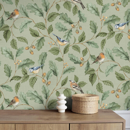 Crown (Sage Green) Oakleigh Trail Wallpaper Crown 2