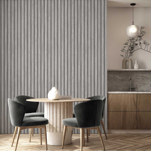 Fine Decor (Grey) Wooden Slats Wallpaper Fine Decor 2