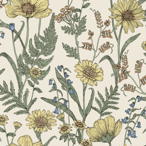 Fine Decor (Natural) Wild Meadow Wallpaper Fine Decor