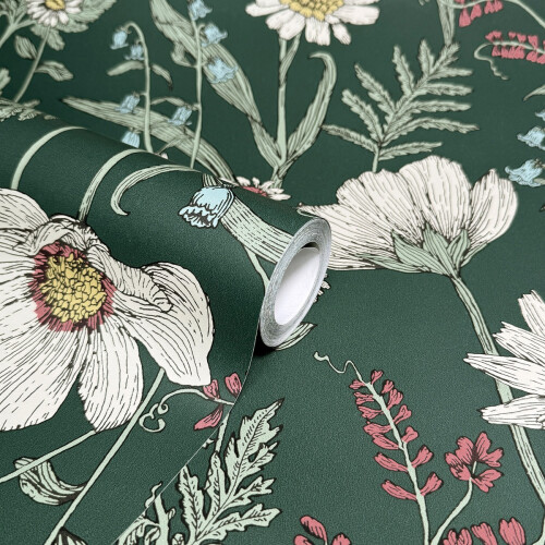 Fine Decor (Forest Green) Wild Meadow Wallpaper Fine Decor 1