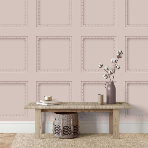 Fine Decor (Soft Pink) Scallop Panel Wallpaper Fine Decor 2