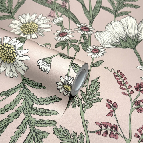 Fine Decor (Blush Pink) Wild Meadow Wallpaper Fine Decor 1
