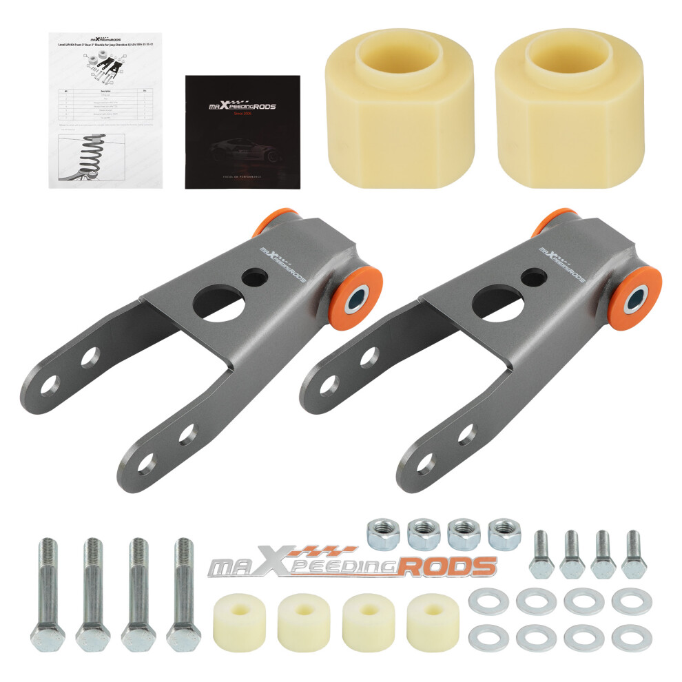 Full 3" + 2" Steel Shackle Lift Kit W/ Case Drop For Jeep Cherokee Xj 1984-2001 6941477717555