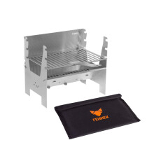 FENNEK Light | Mobile and Stick Together Charcoal Barbecue Grill | Made of Stainless Steel | Suitable for Camping, Trekking, Van Life, Garden and