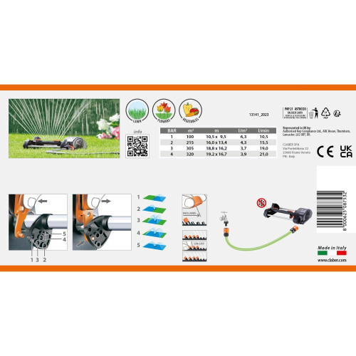 Claber IRRIGATORI Swinging Claber Compact-20 MQ.320 2