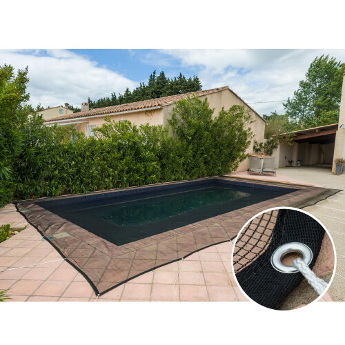 Werkapro Pool Protection Net Rectangular 6 x 12 m, Black 2