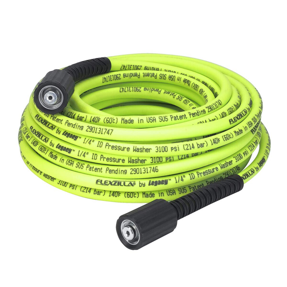 Flexzilla Pressure Washer Hose With M22 Fittings, 1/4 In. X 50 Ft., Zillagreen - Hfzpw3450m-E 8000003876819