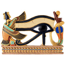 Design Toscano QL124212 Egypitan Decor Eye of Horus Wall Sculpture Plaque, 30 cm, Polyresin, Full Color