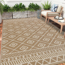 Enyhom Extra Large Outdoor Area Rug 240 x 300 cm, Durable Outdoor Patio Carpets, Outside Camping Rugs for Garden, Reversible Picnic and Beach Area Rug