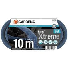 Gardena Liano Xtreme 1/2 inch, 10 m set: Extremely robust textile garden hose, for indoor water taps, with PVC inner tube, lightweight,