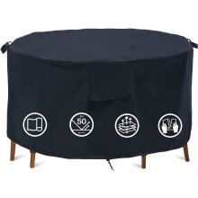 Garden Furniture Covers - Waterproof, Round Patio Table Cover (?163x70cm) - Windproof, Anti-UV