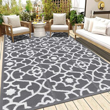 Enyhom Outdoor Rug Waterproof, 180 x 270 cm Large Reversible RV Camping Mat, Plastic Straw Rug UV Resistant Garden Rug, Recycled Lightweight Portable