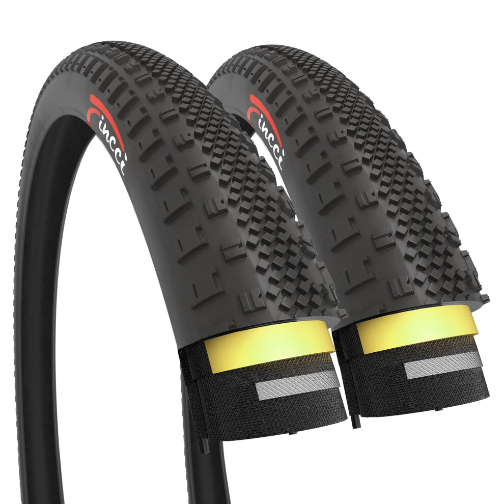 Fincci Pair 700 X 38C 40-622 Foldable Gravel Tyres With 1Mm Antipuncture Protection For Electric Road Mtb Hybrid Bike Bicycle (Pack Of 2) 8000003899535