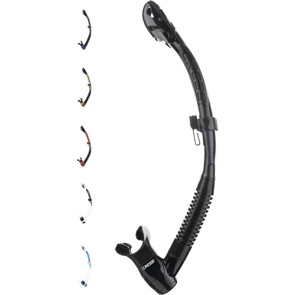 Cressi Itaca Ultra Dry Snorkel - Snorkel Dry For Free Diving And Snorkeling, /, One Size, Unisex Adult Black