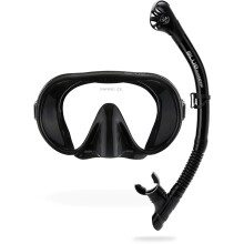 CRESSI Musa+ Scilla Combo Black - Adult Combo Set Musa Snorkeling Mask and Scilla Snorkel, Black, One Size