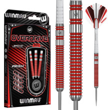 WINMAU Overdrive Tungsten Steeltip Darts Set 23g with Prism Flights and Shafts (Stems)