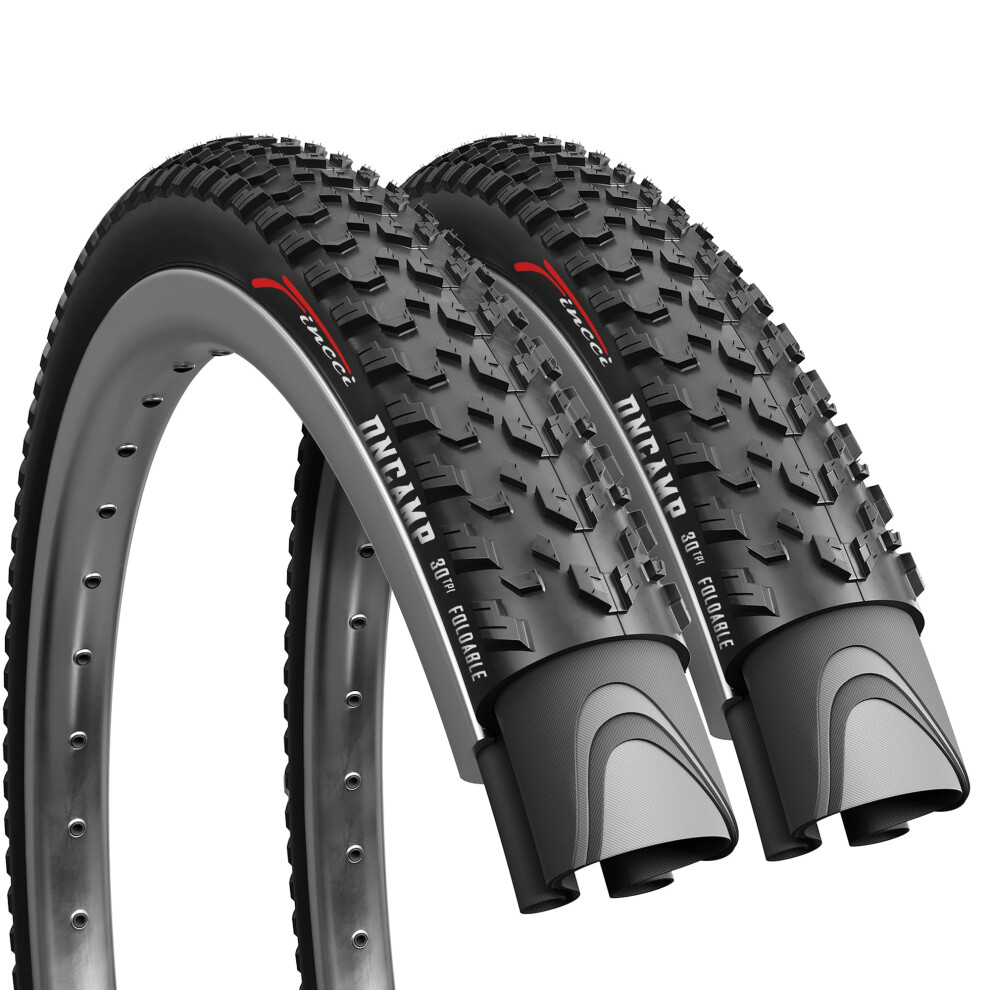 Fincci Pair 27.5 Mtb Tyres - Foldable 27.5 X 2.10 Mountain Bike Tyre - 30 Tpi - Tyres 54-584 For Mtb, Mud Dirt Offroad, Road, Hybrid, Cross Country 8000003915945