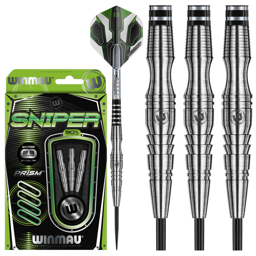 Winmau Sniper 23 Gram Tungsten Darts Set With Flights And Shafts (Stems)