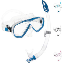 Cressi Estrella - Combo Set Mask Estrella + Snorkel Gamma, Transparent/Blue, One Size, Unisex Adult