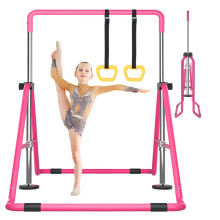 DOBESTS Gymnastics Bar, Kids Folding Horizontal Bar, Adjustable Height Gymnastic Horizontal Bars, Junior Gymnastic Training Equipment for Home Gym